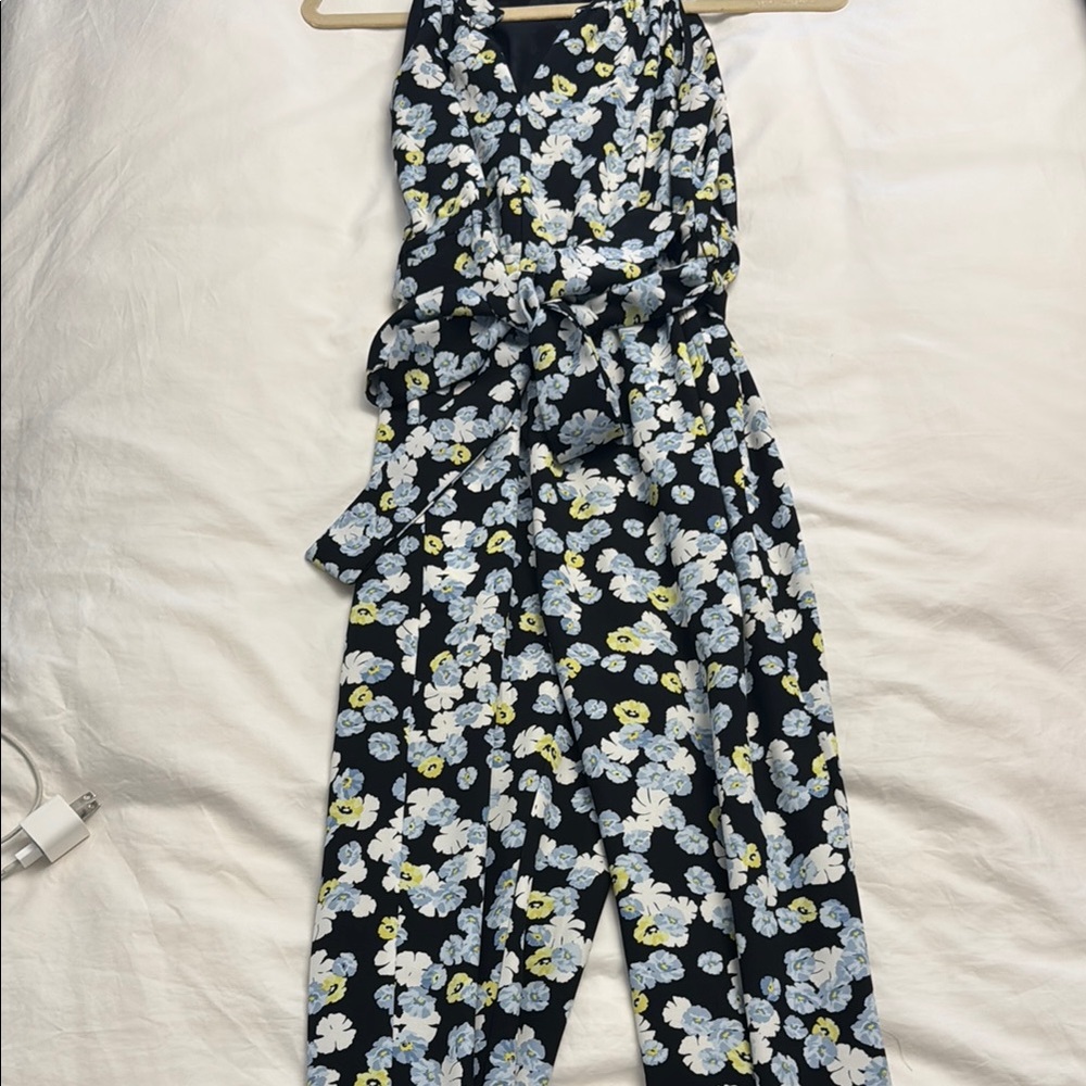 Ann Taylor Black and White Floral Romper